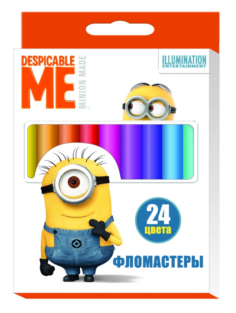 Фломастеры «Гадкий Я», 24 цвета | Minions