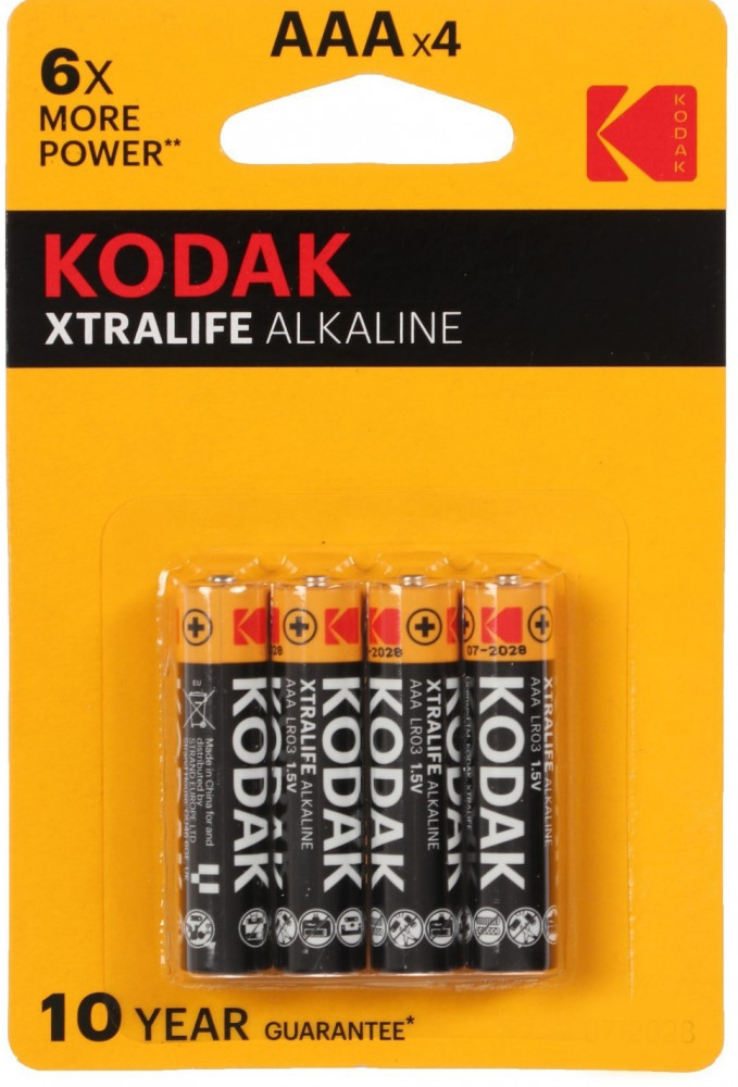 Набор батареек щелочных ААА | Xtralife | Kodak