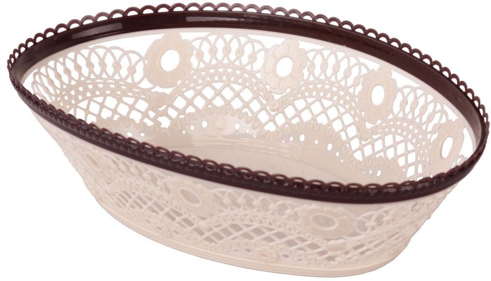 Сухарница «Кружево», слоновая кость/коричневый | Кружево | Альтернатива