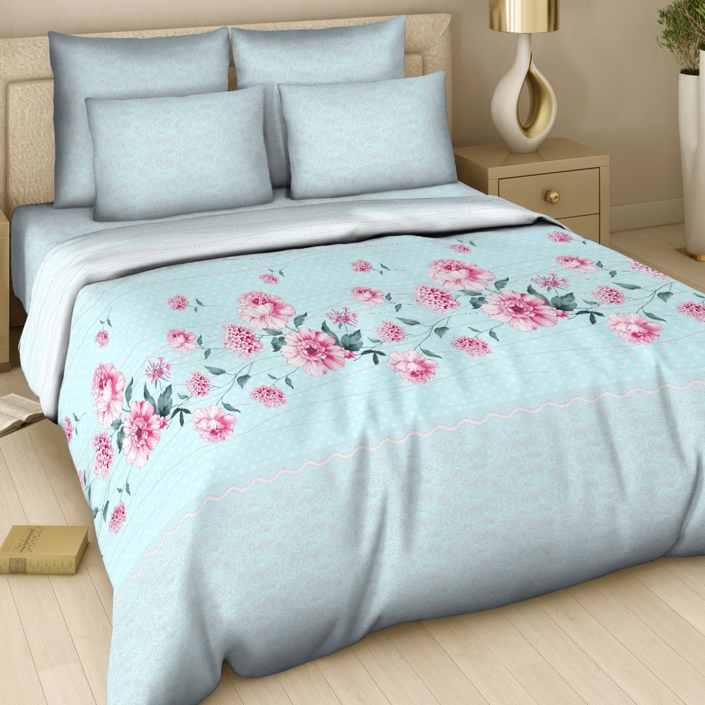 Комплект постельного белья «Символ нежности» (рис.328/2, евро, поплин, 2 наволочки 70х70) | Золотая | ТДЛ Текстиль