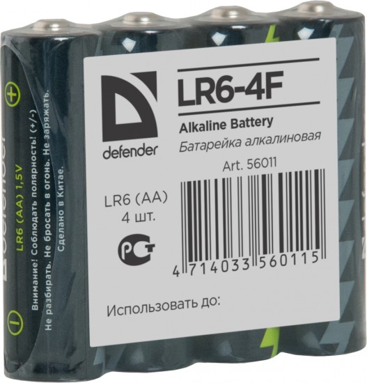 Набор батареек Defender Alkaline AA LR6-4F