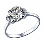 Кольцо из серебра с фианитами