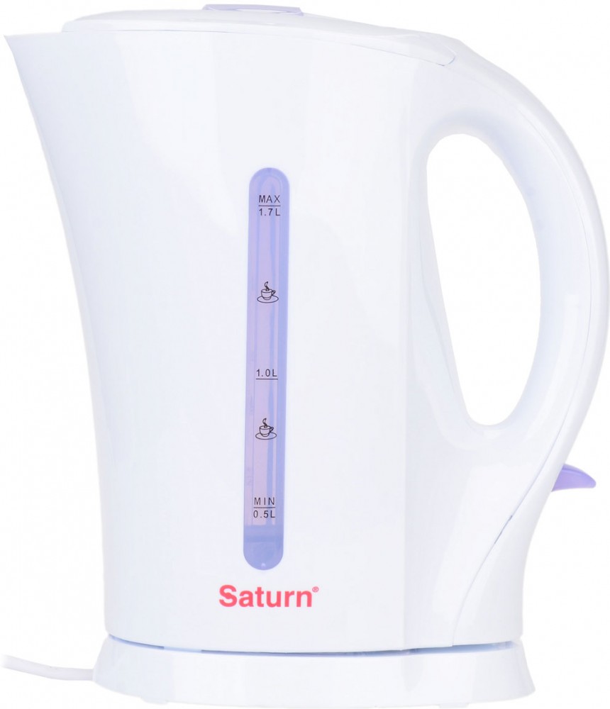Чайник ST-EK0002, бело-голубой | С открытым нагревательным элементом | Saturn