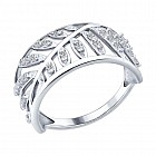 Кольцо из серебра с фианитами