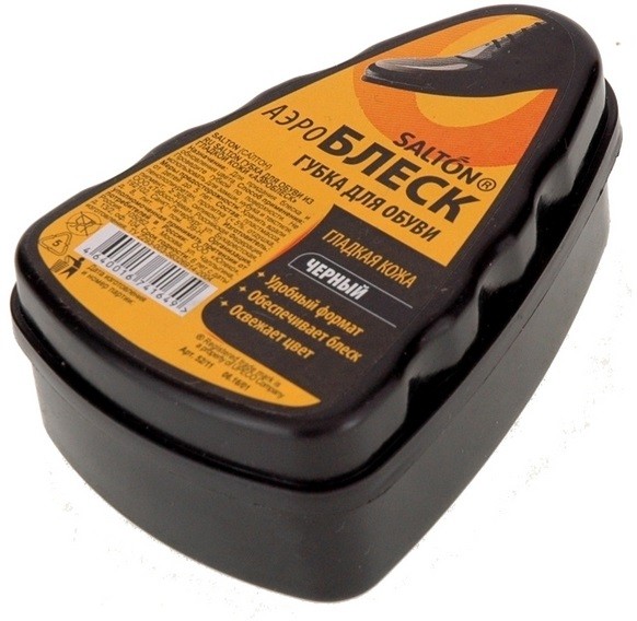 Губка для обуви из гладкой кожи «АЭРОБЛЕСК», черный | Salton