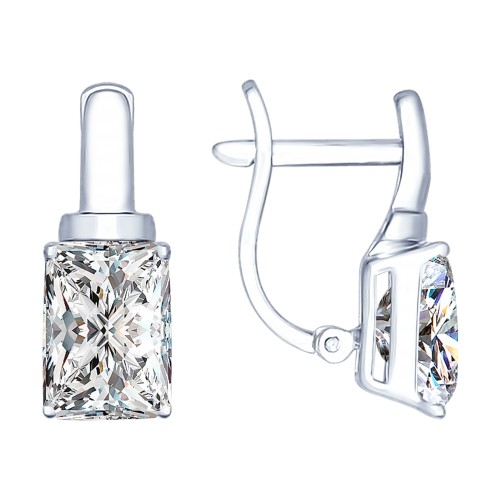 Серьги из серебра с фианитами | SOKOLOV