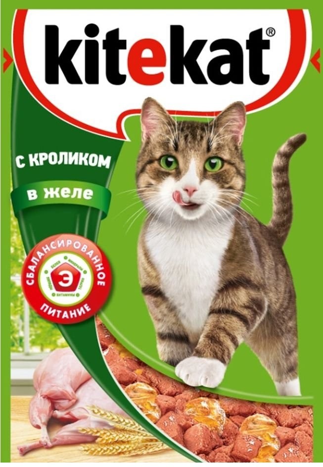 Корм для взрослых кошек «Kitekat» с кроликом в желе (85 гр) | Kitekat