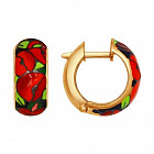 Серьги из золоченого серебра с эмалью