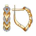 Серьги из золоченого серебра с фианитами