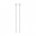 Серьги-цепочки из серебра