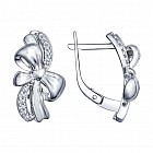 Серьги из серебра с фианитами