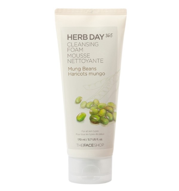 Пенка для умывания с бобами мунг «Cleansing Foam Mung Bean» | Herb Day | The Face Shop