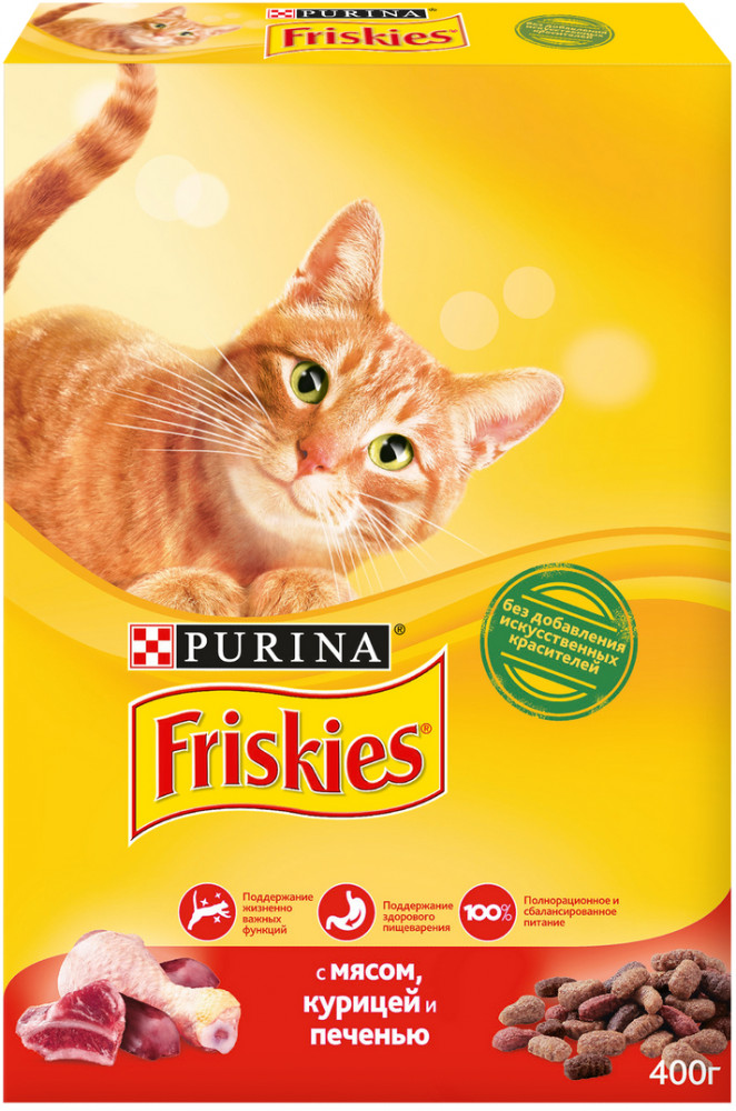 Корм сухой для кошек с мясом, курицей и печенью | Friskies