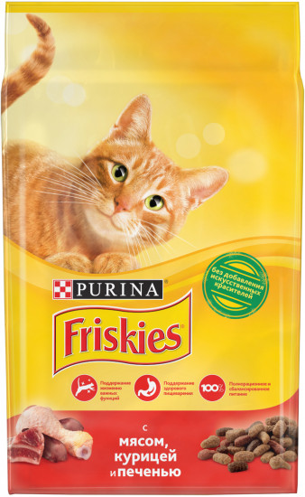 Корм для кошек Friskies «Мясо, курица и печень» (10 кг)