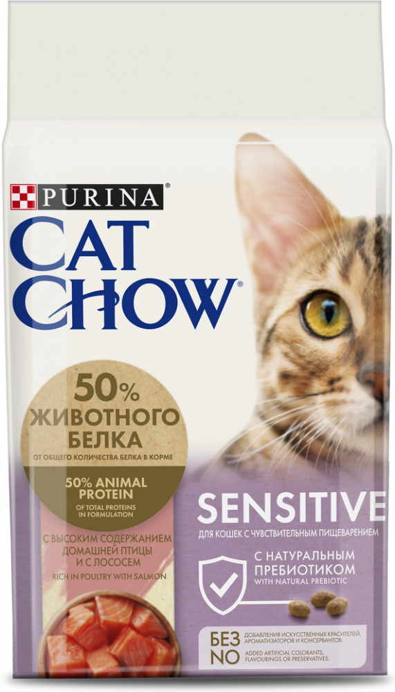 Корм сухой для кошек с домашней птицей и лососем | Purina Cat Chow