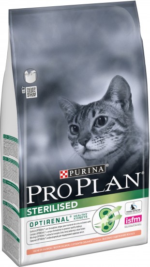 Корм для стерилизованных кошек и кастрированных котов «Pro Plan», с лососем (1,5 кг)