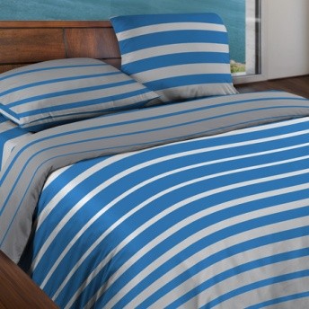 Комплект постельного белья «Stripe Blue» (арт. 15184/5, 1,5-спальный, БИОкомфорт, 2 наволочки 70х70)