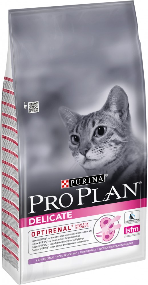 Корм для кошек с чувствительным пищеварением «Pro Plan», с индейкой | Delicate | Purina Pro Plan