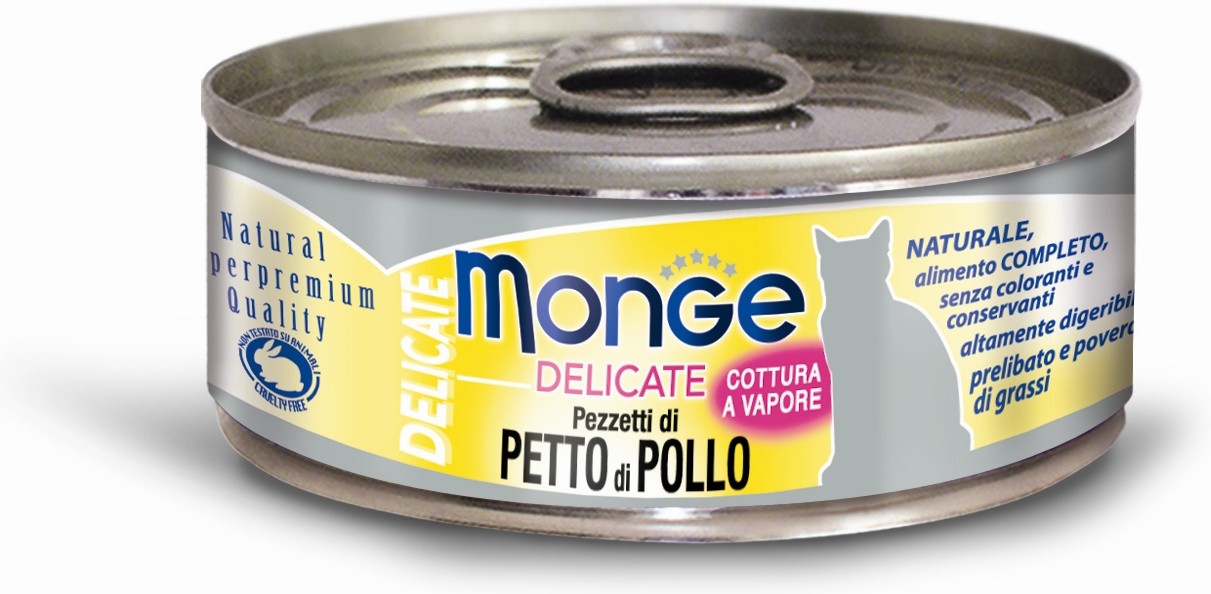 Корм для кошек Delicate «Кусочки курицы» (80 г) | Natural Superpremium Quality | Monge