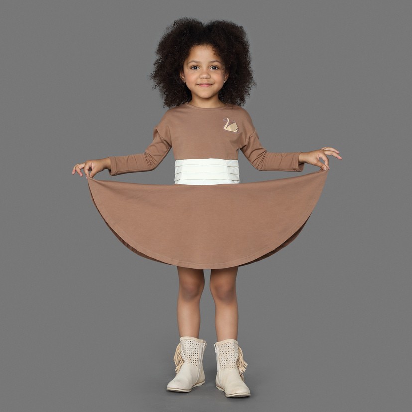 Платье трикотажное для девочек | Гуси-лебеди | Ёмаё