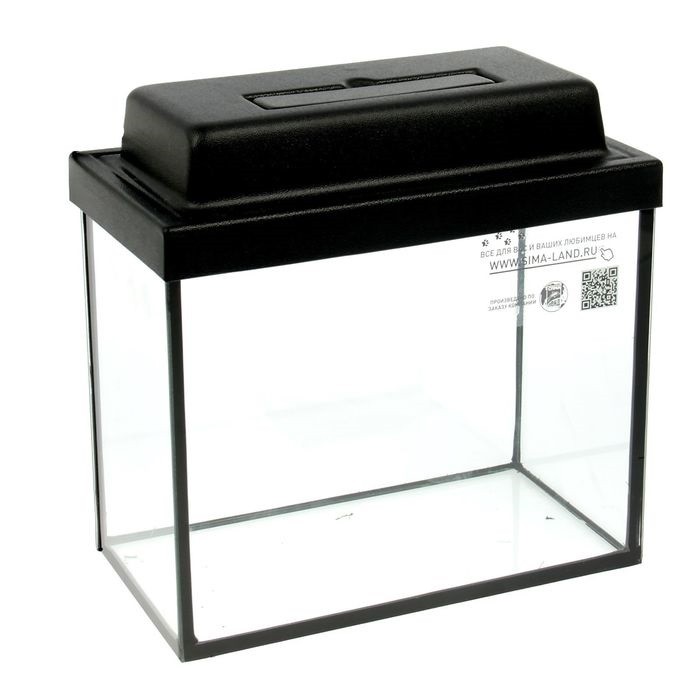 Аквариум с крышкой прямоугольный, 30л, черный