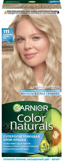 Крем-краска для волос стойкая питательная «Color Naturals», оттенок 111 Платиновый блонд