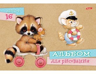 Альбом для рисования (16 листов на скрепке), в ассортименте