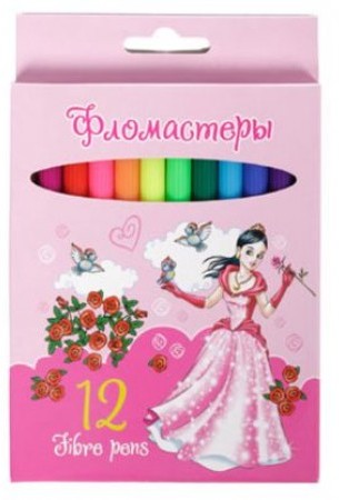 Фломастеры «Мои принцессы», 12 цветов | Hatber