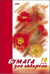Набор бумаги для акварели (10 листов формата А4), в ассортименте