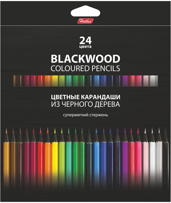 Карандаши цветные, 24 цвета | Black Diamond | Hatber