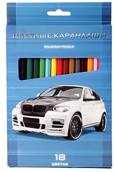 Карандаши цветные, 18 цветов | Автопанорама | Hatber