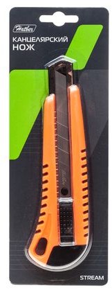 Нож канцелярский (18 мм) | Stream | Hatber