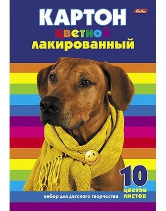 Картон цветной лакированный, 10 цветов