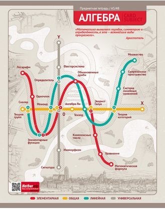 Тетрадь предметная «Алгебра» (48 листов, А5) | Дорога к знаниям | Hatber