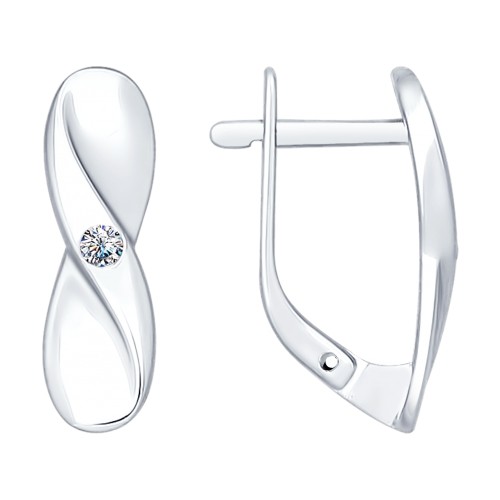 Серьги из серебра с бриллиантами | SOKOLOV