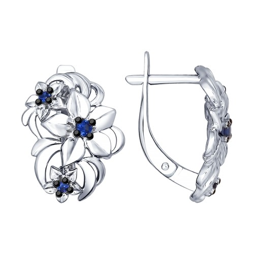 Серьги из серебра с фианитами | SOKOLOV