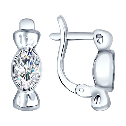 Серьги из серебра с фианитами | SOKOLOV