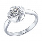 Кольцо из серебра с фианитом