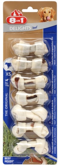 Косточка Beef XS с говядиной для мелких собак (7,5 см, 7 шт)