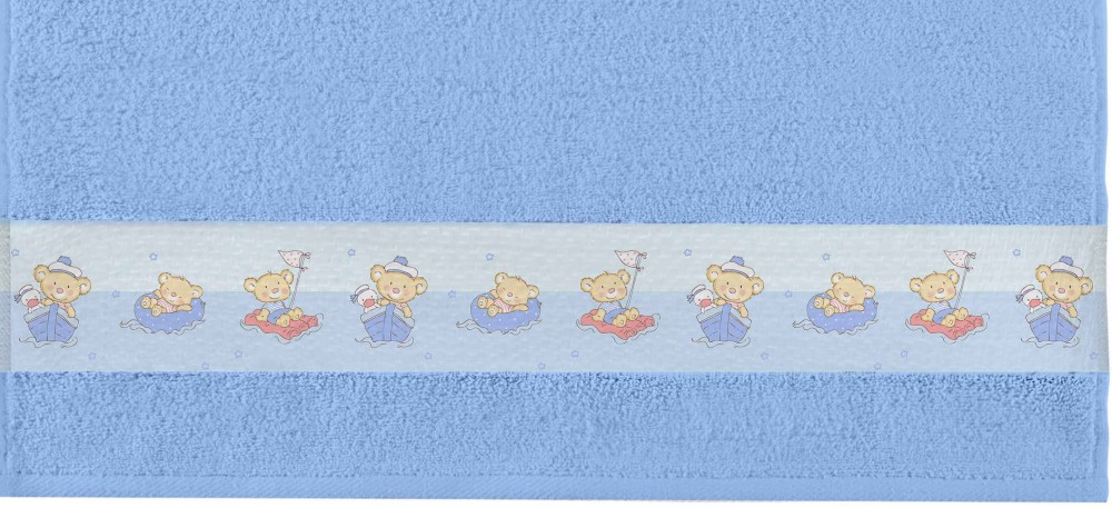 Полотенце махровое «Кораблики», 50×90 см, цвет светло-васильковый | Фотобордюр | Aquarelle