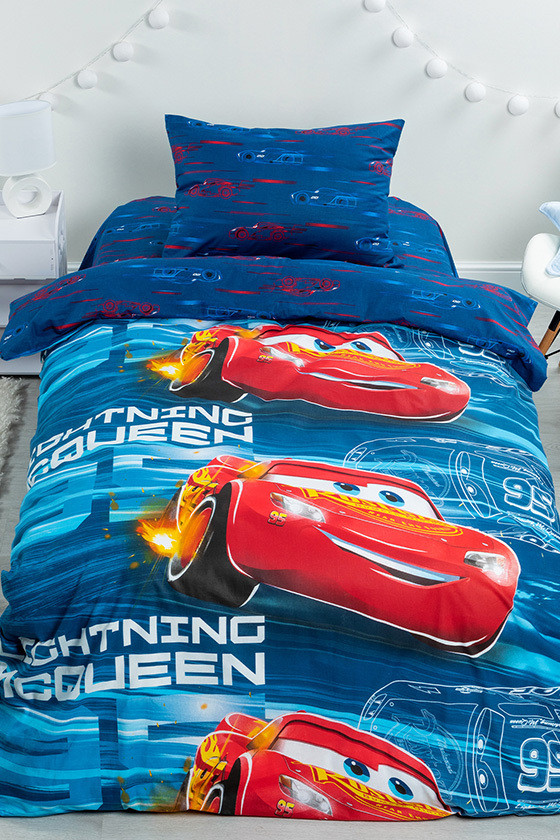 Комплект постельного белья Тачки «Молния» Neon (арт. 8877, 1,5-спальный, хлопок, 1 наволочка 70х70) | Тачки | Непоседа