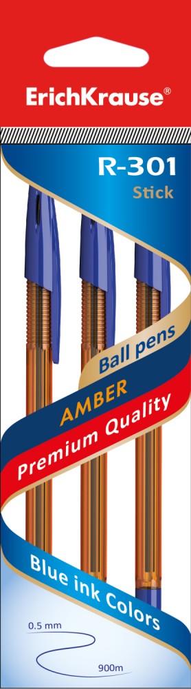 Набор шариковых ручек «AMBER», 3 штуки, синие | Erich Krause