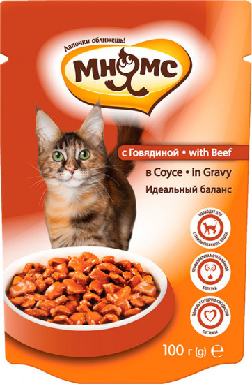 Корм для взрослых кошек с говядиной в соусе (100 г)