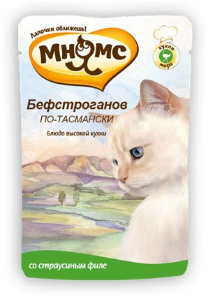 Корм для кошек «Бефстроганов по-тасмански» с мясом страуса (85 г)