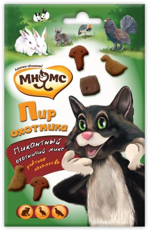 Лакомство для кошек «Пир охотника» (утка, кролик, дичь), 50 г | Мнямс