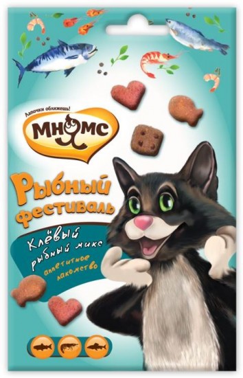 Лакомство для кошек «Рыбный фестиваль» (лосось, креветки, форель), 50 г