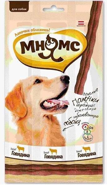 Лакомые палочки для собак с говядиной (45 г) | Лакомые палочки | Мнямс