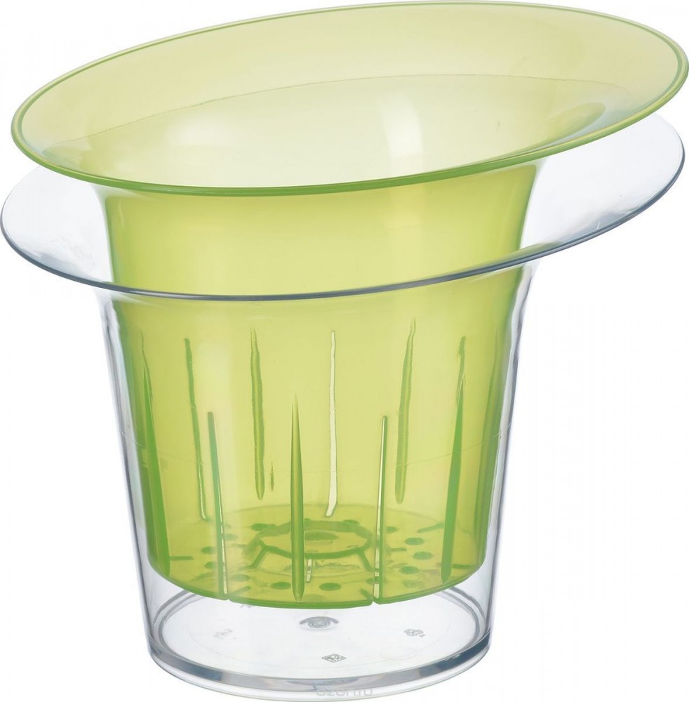 Кашпо для орхидеи «Адель» (1 л), зеленый, прозрачный | Адель | IDEA