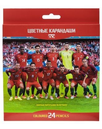 Карандаши цветные (24 цвета) | Футбол | Hatber