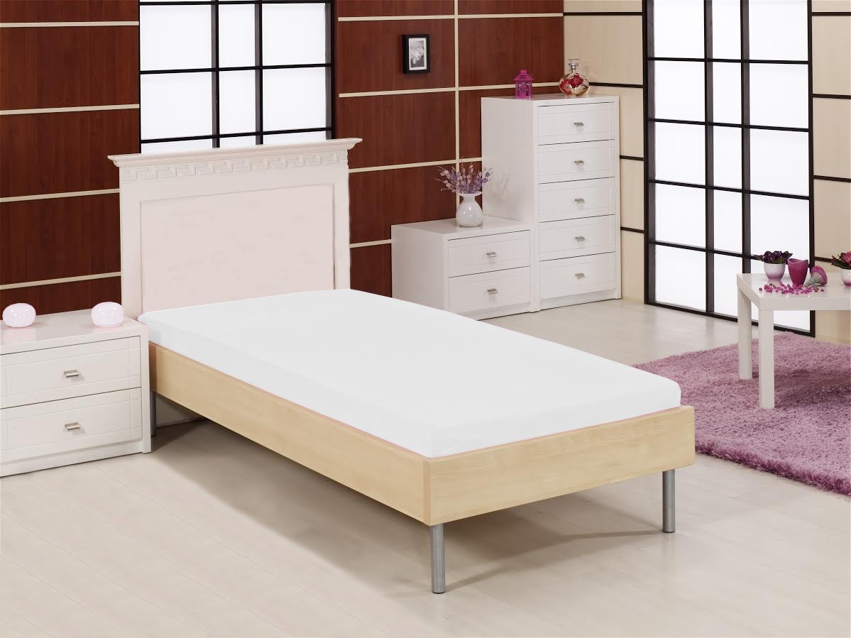 Простыня трикотажная на резинке (1,5-спальная, хлопок, 100x200+30 см), цвет белый | Acacia | Kayteks kadife